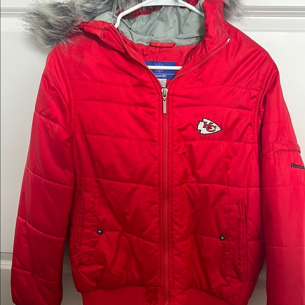 Kansas City Chiefs Reebok Red Puffer Jacket with Hood